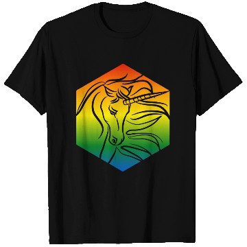 Discover Rainbow Unicorn Silhouette | TTRPG Pride T Shirts