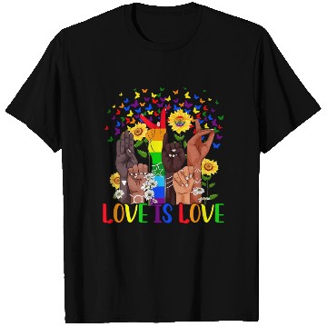 Discover Love Es Love Rainbow Hands And Butterfly Motifs Pr T Shirts