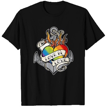 Discover Pride LGBTQ+ Community Love is Love Rainbow Colour T Shirts