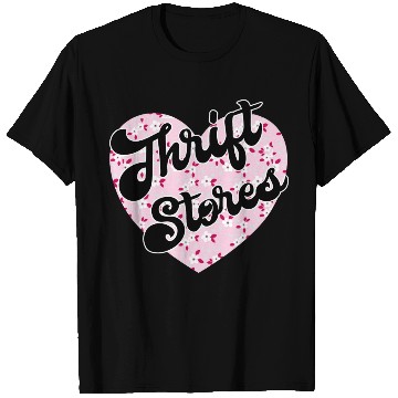 Discover Thrift Stores pink floral heart T Shirts