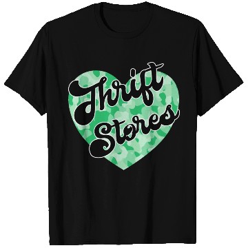 Discover Thrift Stores green camo heart T Shirts