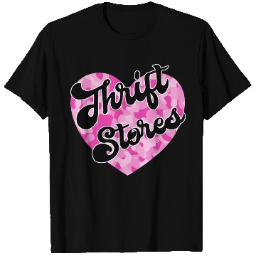 Discover Thrift Stores pink camo heart T Shirts