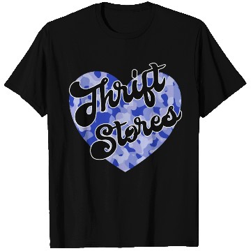 Discover Thrift Stores blue camo heart T Shirts