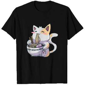 Discover Ramen Anime Kawaii Neko Cat T Shirts