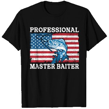 Discover Professional Master Baiter Us American Flag Bass T Shirts