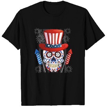 Discover Independence Day Firecracker Skull USA Party T Shirts