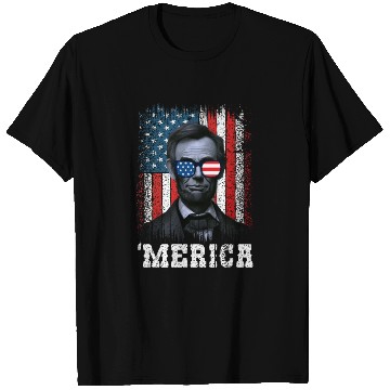 Discover Merica Lincoln Independence Day Party 4th July T Shirts
