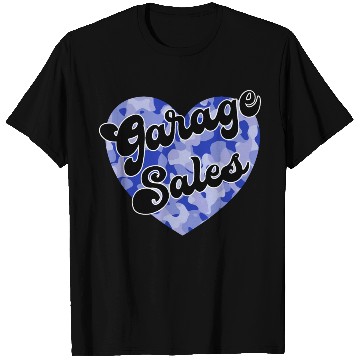 Discover Garage Sales blue camo heart T Shirts