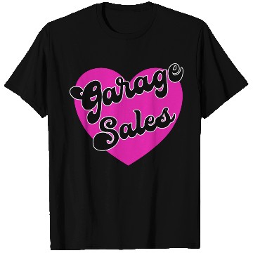 Discover Garage Sales pink heart T Shirts