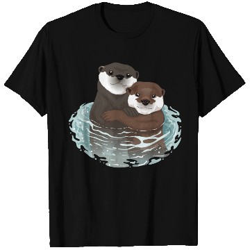 Discover Otters Swimming Summer T Shirts