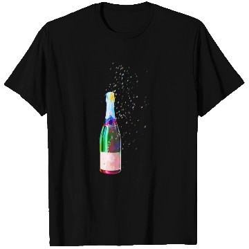 Discover Champagne Bottle Sparks T Shirts