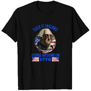 Discover George Washington 1776 Suck it England USA T Shirts