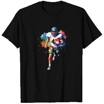 Discover Watercolor Style Football Player Art T Shirts