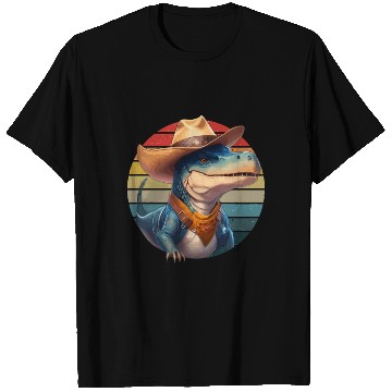 Discover Cowboy Saurus Dinosaur T-Rex Western Lover T Shirts