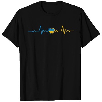 Discover Ukrainian Flag Ukraine Heartbeat Ukrainian Herzsch T Shirts