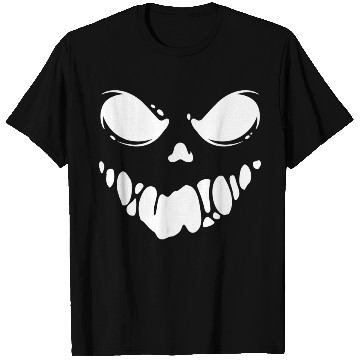 Discover Black Spooky scary Ghost face T Shirts design