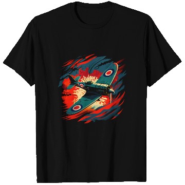 Discover Spitfire Airplane Vintage Pilot Aviator Military T Shirts