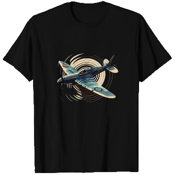 Discover Spitfire Airplane Vintage Pilot Aviator Military T Shirts