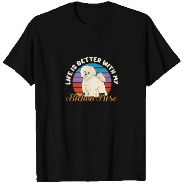 Discover Life Is Better With My Bichon Frise Retro Vintage T Shirts