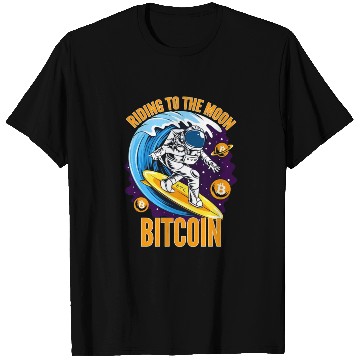 Discover RIDING TO THE MOON- Bitcoin T Shirts