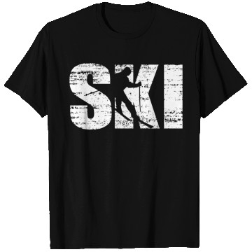 Discover Distressed Skiing For Skiers T Shirts