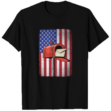 Discover Postal Worker Vintage American Flag Postal Service T Shirts