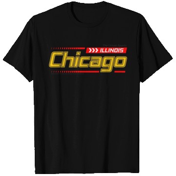 Discover Chicago sports design style gold typeface T Shirts