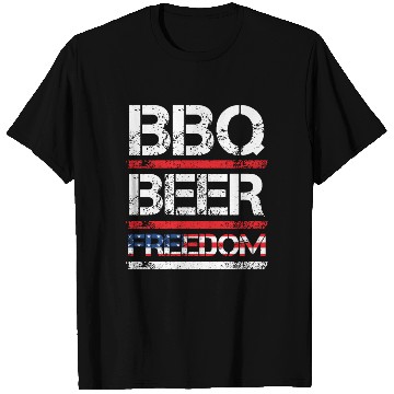 Discover BBQ Beer Freedom Independence Day USA Party Fan T Shirts