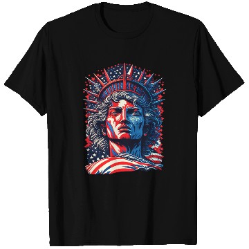 Discover Statue of Liberty Face USA T Shirts