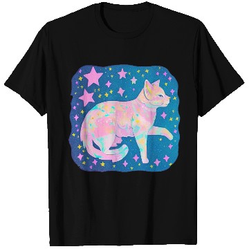 Discover Neon Star Cat T Shirts