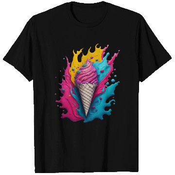 Discover Neon Ice Cream Splash T Shirts