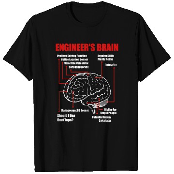Discover Engineer's Brain - Funny Sarcastic Engineering T Shirts