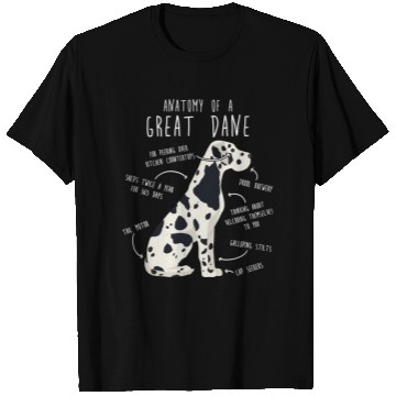 Discover Harlequin Great Dane Dog Anatomy T Shirts