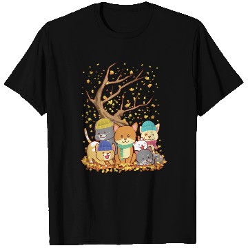 Discover Cats Fall Autumn Leaf Tree Lover Season Fan Enjoy T Shirts