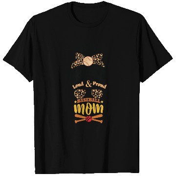 Discover Loud And Proud BaseBall Mom Life Messy Bun Leopard T Shirts