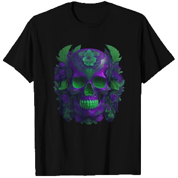 Discover Enigmatic Elegance: The Blue & Green Skull T Shirts
