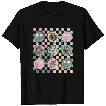 Discover Shamrock Smile Face Disco Groovy St Patric Day T Shirts