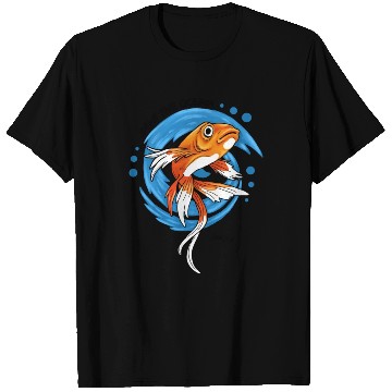 Discover Save The Ocean Orange Fish Blue Waves Environment T Shirts