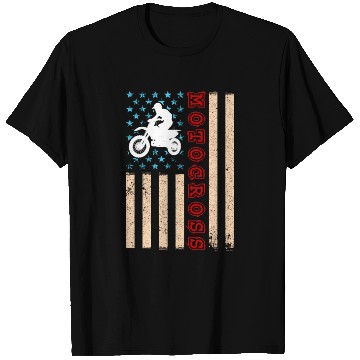 Discover Dirt Bike Motocross Rider Us American Flag T Shirts