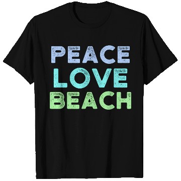 Discover Peace Love Beach Distressed T Shirts