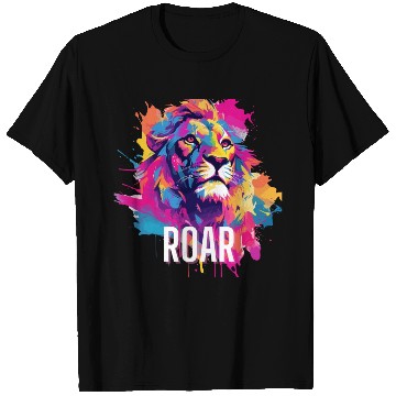 Discover Roar T Shirts: Lion Synthwave Graffiti Kids T Shirts