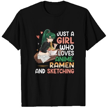 Discover Just A Who Loves Anime Ramen etchingnager T Shirts
