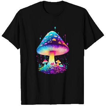 Discover Enchanting Fungi: A Neon Wonderland T Shirts