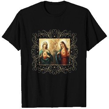 Discover Sacred Heart and Immaculate Heart Picture Jesus an T Shirts
