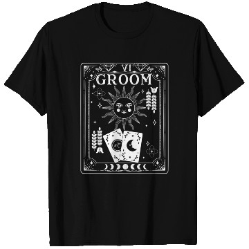 Discover Gothic Witchy Coven Tarot Halloween Groom Bachelor T Shirts