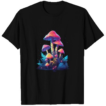 Discover Trippy Neon Mushrooms #14 T Shirts