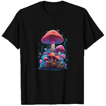 Discover Trippy Neon Mushrooms 300 7 PRINT T Shirts