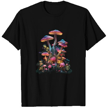 Discover Trippy Neon Mushrooms #5 T Shirts