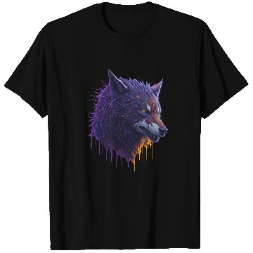 Discover Colorful Paint Splash Art of a Wolf Head T Shirts