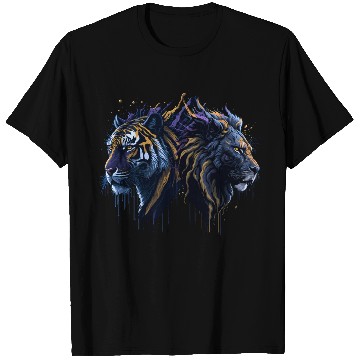 Discover The Majestic Pair: Tiger and Lion T Shirts